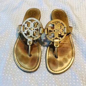 Tory Burch Miller gold sandals